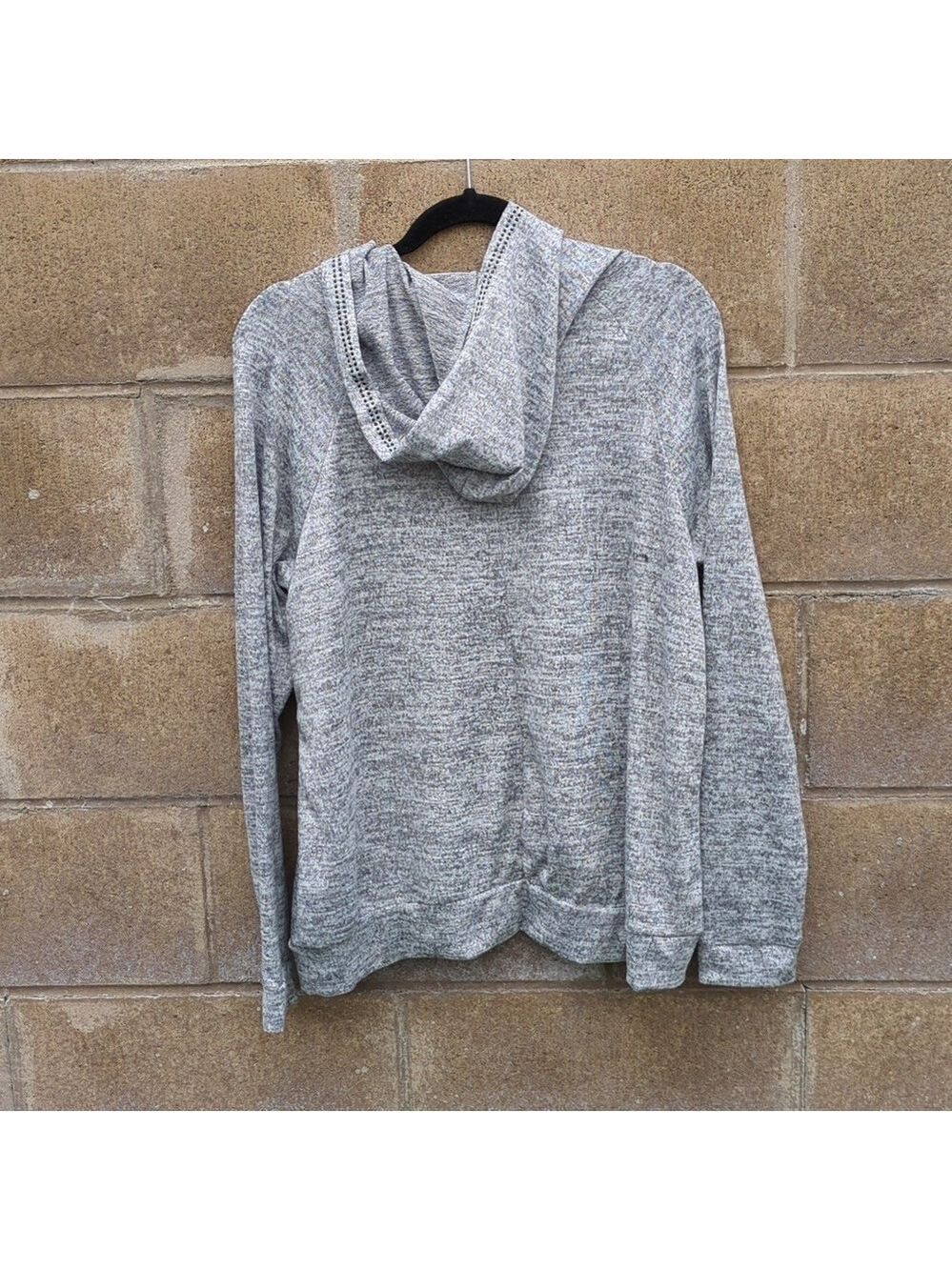 SJS Womens Gray Love Rhinestone Hoodie Plus Size 1X - Picture 4 of 7